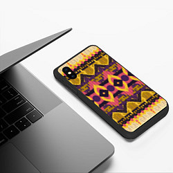 Чехол iPhone XS Max матовый Африканский узор орнамент из шерсти Africa Wool Pa, цвет: 3D-черный — фото 2