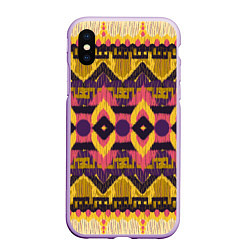 Чехол iPhone XS Max матовый Африканский узор орнамент из шерсти Africa Wool Pa, цвет: 3D-сиреневый