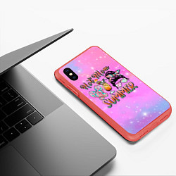 Чехол iPhone XS Max матовый Hot mom Summer, цвет: 3D-красный — фото 2