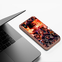 Чехол iPhone XS Max матовый Stranger Things Арт, цвет: 3D-коричневый — фото 2