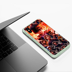 Чехол iPhone XS Max матовый Stranger Things Арт, цвет: 3D-салатовый — фото 2