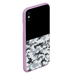 Чехол iPhone XS Max матовый Полукамуфляж Тёмно-Серый, цвет: 3D-сиреневый — фото 2