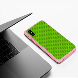 Чехол iPhone XS Max матовый Зеленые ячейки текстура, цвет: 3D-баблгам — фото 2