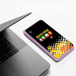 Чехол iPhone XS Max матовый Южный Парк - абстракция, цвет: 3D-сиреневый — фото 2