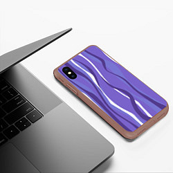 Чехол iPhone XS Max матовый Very peri волны, цвет: 3D-коричневый — фото 2