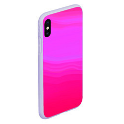 Чехол iPhone XS Max матовый Neon pink bright abstract background, цвет: 3D-светло-сиреневый — фото 2