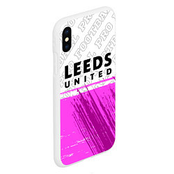 Чехол iPhone XS Max матовый Leeds United Pro Football, цвет: 3D-белый — фото 2