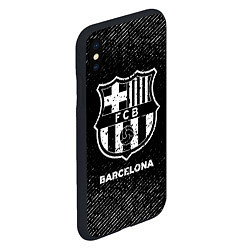 Чехол iPhone XS Max матовый Barcelona с потертостями на темном фоне, цвет: 3D-черный — фото 2