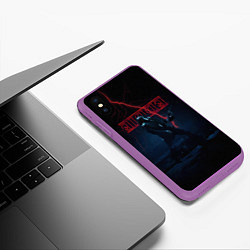Чехол iPhone XS Max матовый EDDIE MUNSON STRANGER THINGS, цвет: 3D-фиолетовый — фото 2