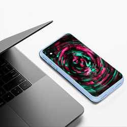 Чехол iPhone XS Max матовый Абстрактная шарообразная спираль - Красный, цвет: 3D-голубой — фото 2