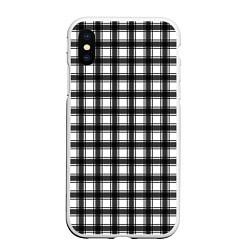 Чехол iPhone XS Max матовый Black and white trendy checkered pattern