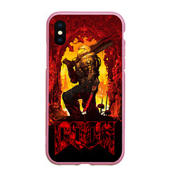 Чехол iPhone XS Max матовый Doom slayer - gates