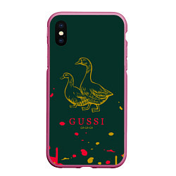 Чехол iPhone XS Max матовый Gucci - ga ga ga - краска