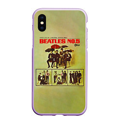 Чехол iPhone XS Max матовый Beatles N0 5, цвет: 3D-сиреневый