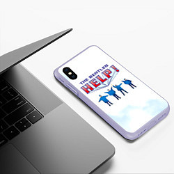 Чехол iPhone XS Max матовый The Beatles Help!, цвет: 3D-светло-сиреневый — фото 2