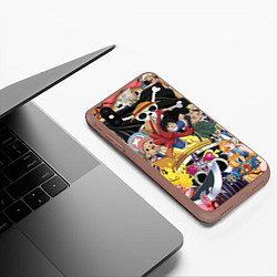 Чехол iPhone XS Max матовый One Pieceгерои, цвет: 3D-коричневый — фото 2