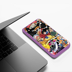 Чехол iPhone XS Max матовый One Pieceгерои, цвет: 3D-фиолетовый — фото 2