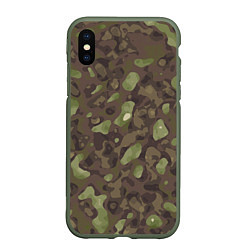 Чехол iPhone XS Max матовый Камуфляж Multicam