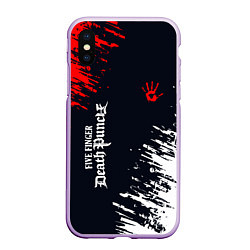 Чехол iPhone XS Max матовый Five Finger Death Punch - краска, цвет: 3D-сиреневый