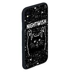 Чехол iPhone XS Max матовый Группа Nightwish и Рок Кот, цвет: 3D-черный — фото 2