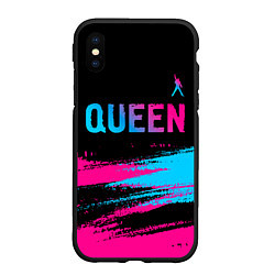 Чехол iPhone XS Max матовый Queen Neon Gradient, цвет: 3D-черный