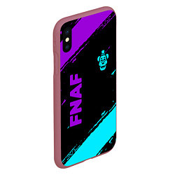 Чехол iPhone XS Max матовый Фредди - neon, цвет: 3D-малиновый — фото 2