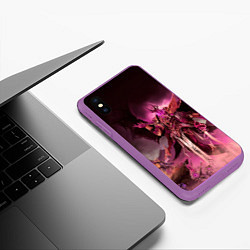 Чехол iPhone XS Max матовый Демон-Примарх Фулгрим, цвет: 3D-фиолетовый — фото 2