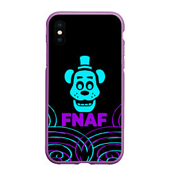 Чехол iPhone XS Max матовый FNAF Фредди neon