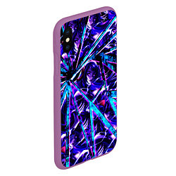 Чехол iPhone XS Max матовый Genshin Impact Шогун Райден осколки, цвет: 3D-фиолетовый — фото 2