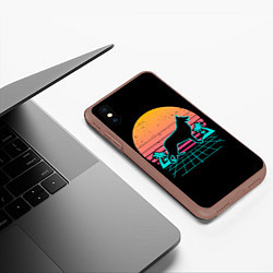 Чехол iPhone XS Max матовый Ретро Волк, цвет: 3D-коричневый — фото 2