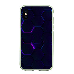 Чехол iPhone XS Max матовый Фигурный фиолетовый фон