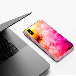 Чехол iPhone XS Max матовый Взрыв Красок I Дым, цвет: 3D-розовый — фото 2