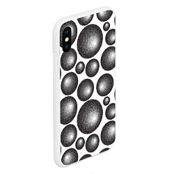 Чехол iPhone XS Max матовый Объёмные шары - текстура, цвет: 3D-белый — фото 2