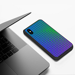 Чехол iPhone XS Max матовый Blue Green gradient, цвет: 3D-черный — фото 2