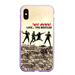 Чехол iPhone XS Max матовый Twist and Shout - The Beatles, цвет: 3D-сиреневый