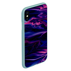 Чехол iPhone XS Max матовый Фиолетово-розовый абстрактный узор, цвет: 3D-мятный — фото 2