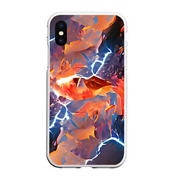 Чехол iPhone XS Max матовый Fire thunder, цвет: 3D-белый