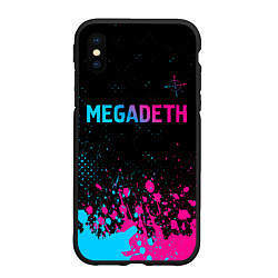 Чехол iPhone XS Max матовый Megadeth - neon gradient