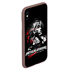 Чехол iPhone XS Max матовый Metal Gear Rising - game hero, цвет: 3D-коричневый — фото 2