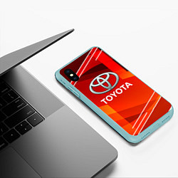 Чехол iPhone XS Max матовый Toyota Abstraction Sport, цвет: 3D-мятный — фото 2