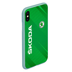 Чехол iPhone XS Max матовый Skoda abstraction sport, цвет: 3D-мятный — фото 2