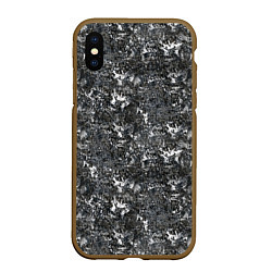 Чехол iPhone XS Max матовый Темно серый графитовый с текстурой камня, цвет: 3D-коричневый