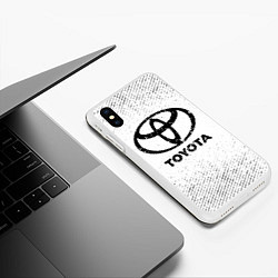 Чехол iPhone XS Max матовый Toyota с потертостями на светлом фоне, цвет: 3D-белый — фото 2