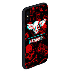 Чехол iPhone XS Max матовый Nazareth rock glitch, цвет: 3D-черный — фото 2