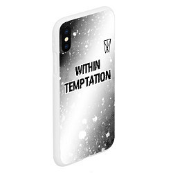 Чехол iPhone XS Max матовый Within Temptation glitch на светлом фоне: символ с, цвет: 3D-белый — фото 2