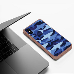 Чехол iPhone XS Max матовый Акулий камуфляж - паттерн, цвет: 3D-коричневый — фото 2