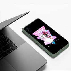 Чехол iPhone XS Max матовый Медуза Горгона Бюст, цвет: 3D-темно-зеленый — фото 2