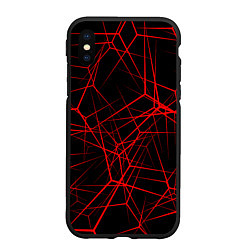 Чехол iPhone XS Max матовый Intersecting red rays