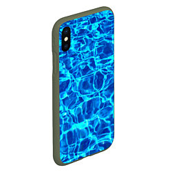 Чехол iPhone XS Max матовый Текстура поверхности воды, цвет: 3D-темно-зеленый — фото 2