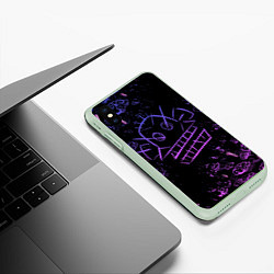 Чехол iPhone XS Max матовый League Of Legends неон - Arcane neon, цвет: 3D-салатовый — фото 2